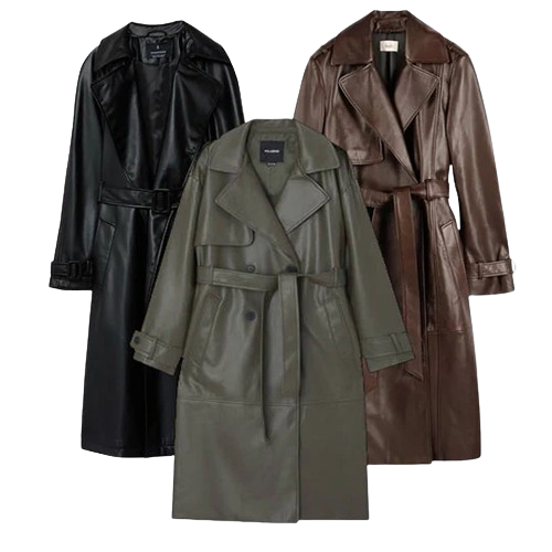 15X LEATHER TRENCH COATS